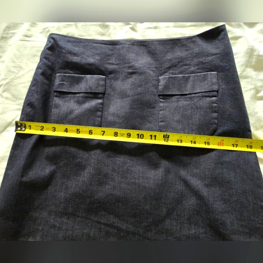 LOFT Classic Cotton Blue Skirt with Pockets Size 4 - Picture 8 of 10